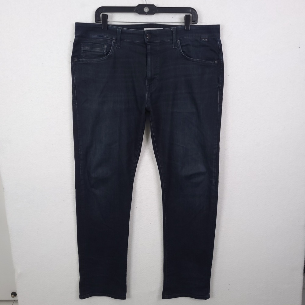 Mavi Zach Straight Leg Jeans Men 36x32 Fits 38x31 Dark Indigo Blue Stretch Denim